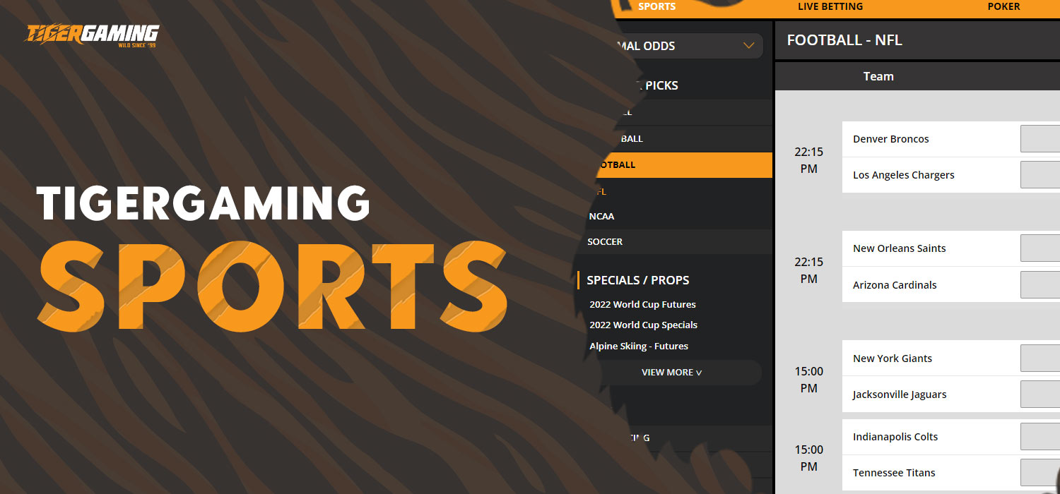 tiger gaming offers many prop bets for regular season events